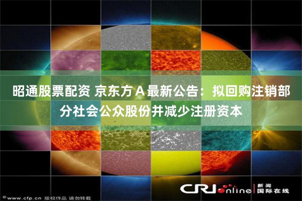 昭通股票配资 京东方Ａ最新公告：拟回购注销部分社会公众股份并减少注册资本