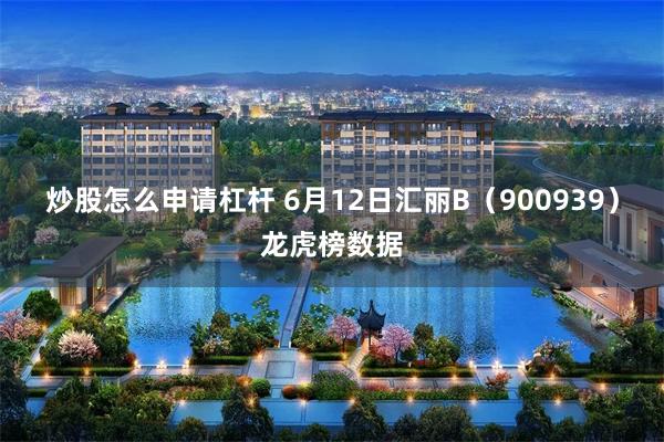 炒股怎么申请杠杆 6月12日汇丽B（900939）龙虎榜数据