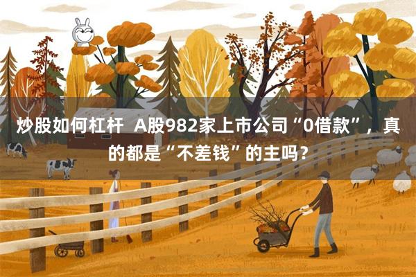炒股如何杠杆  A股982家上市公司“0借款”，真的都是“不差钱”的主吗？