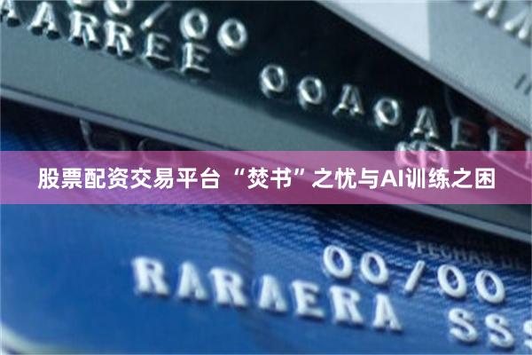 股票配资交易平台 “焚书”之忧与AI训练之困